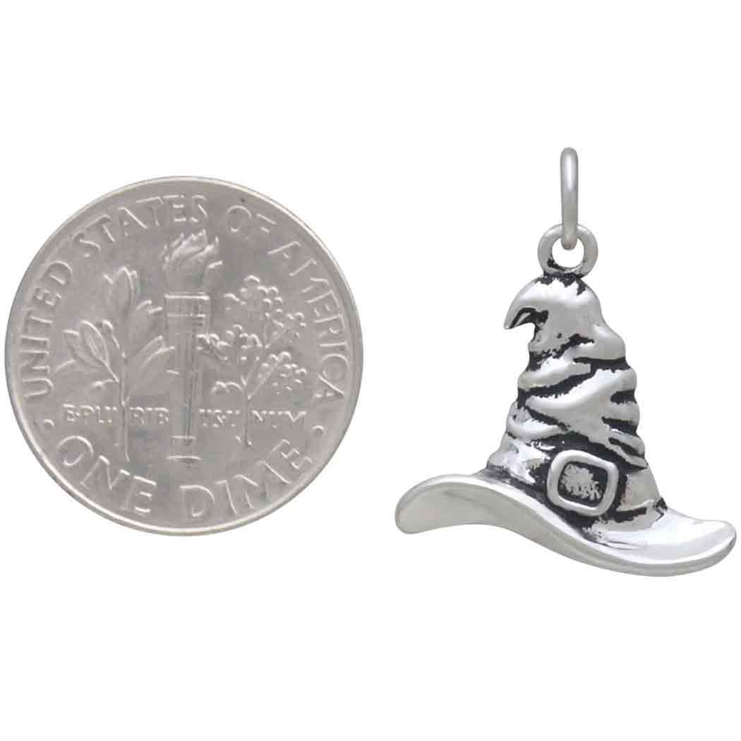 Sterling Silver Witch Hat Charm 21x17mm