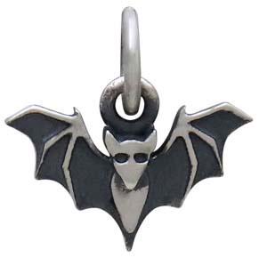 Sterling Silver Mini Bat Charm 12x12mm