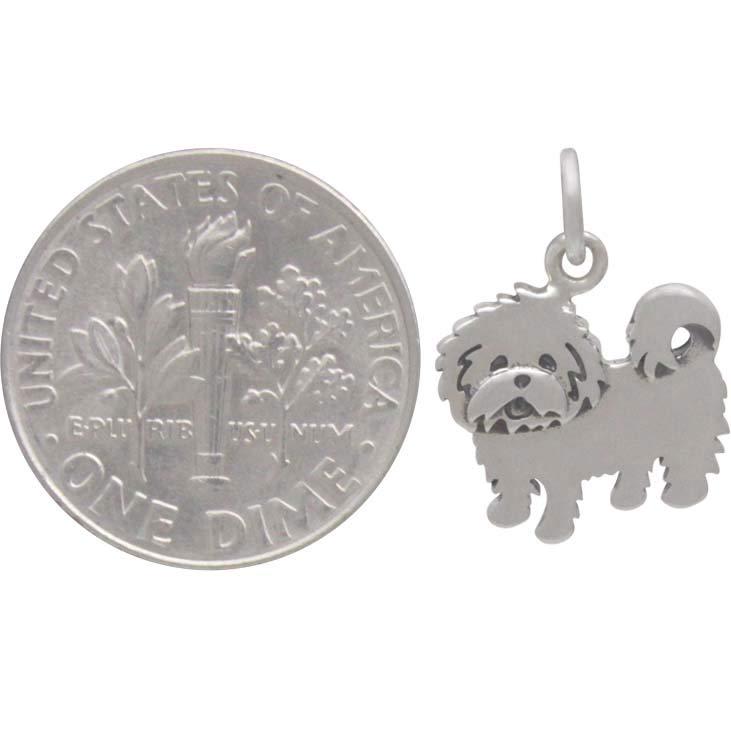 Sterling Silver Maltese Dog Charm