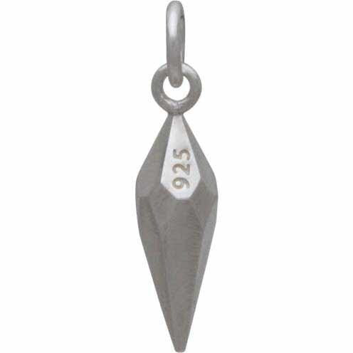Sterling Silver Small Faceted Spike Charm 21x5mm