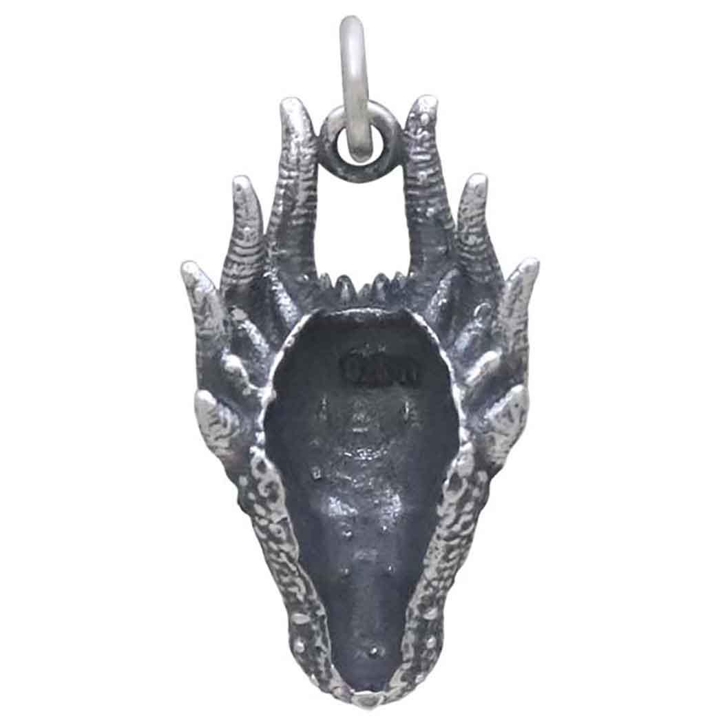 Sterling Silver Dragon Head Charm 24x12mm