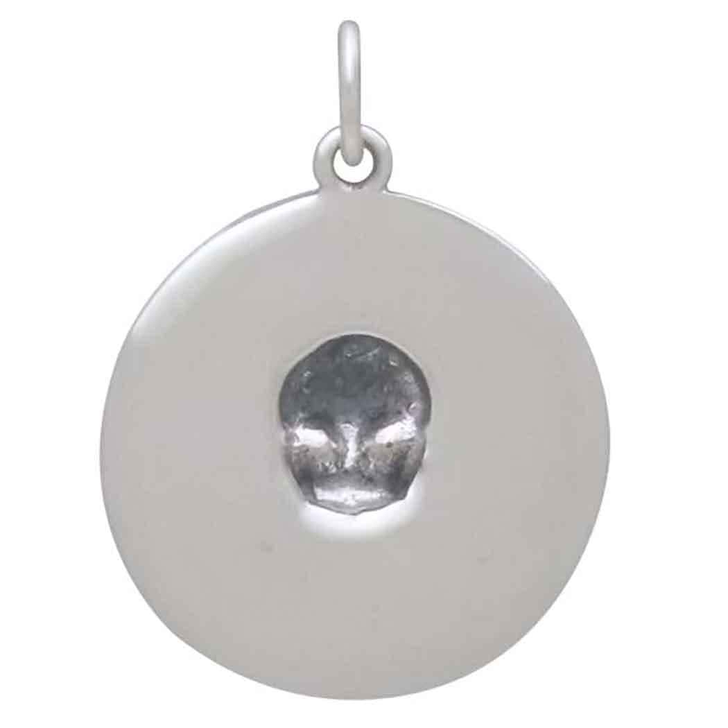 Sterling Silver Memento Mori Skull Pendant 24x18mm