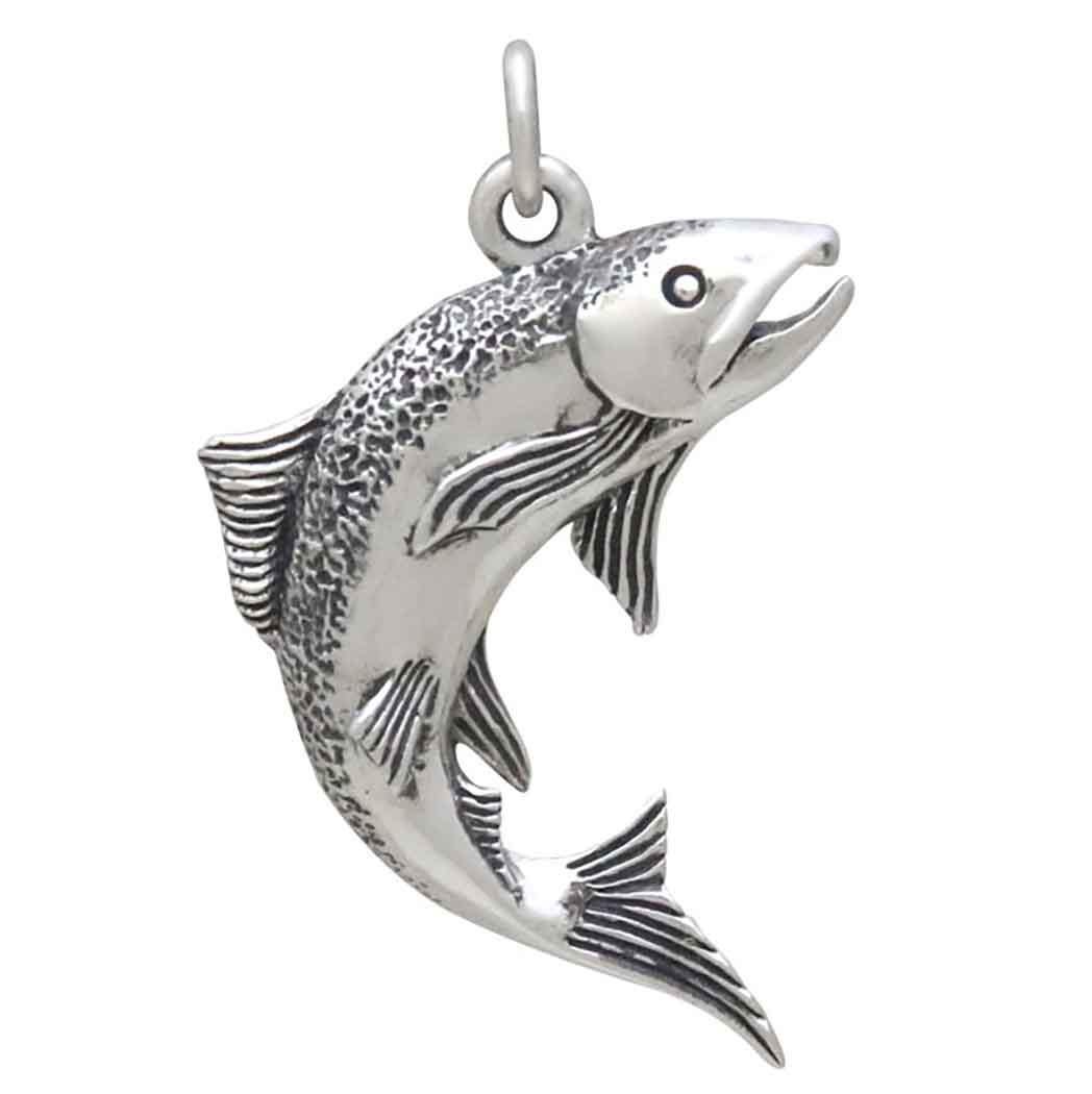 Sterling Silver Salmon Charm 29x20mm