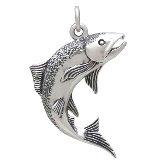 Sterling Silver Salmon Charm 29x20mm
