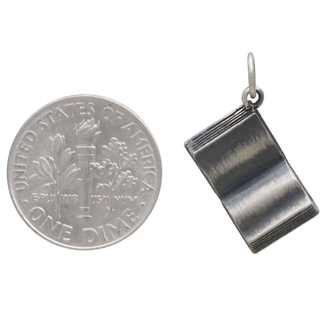 Sterling Silver Open Book Charm 23x13mm