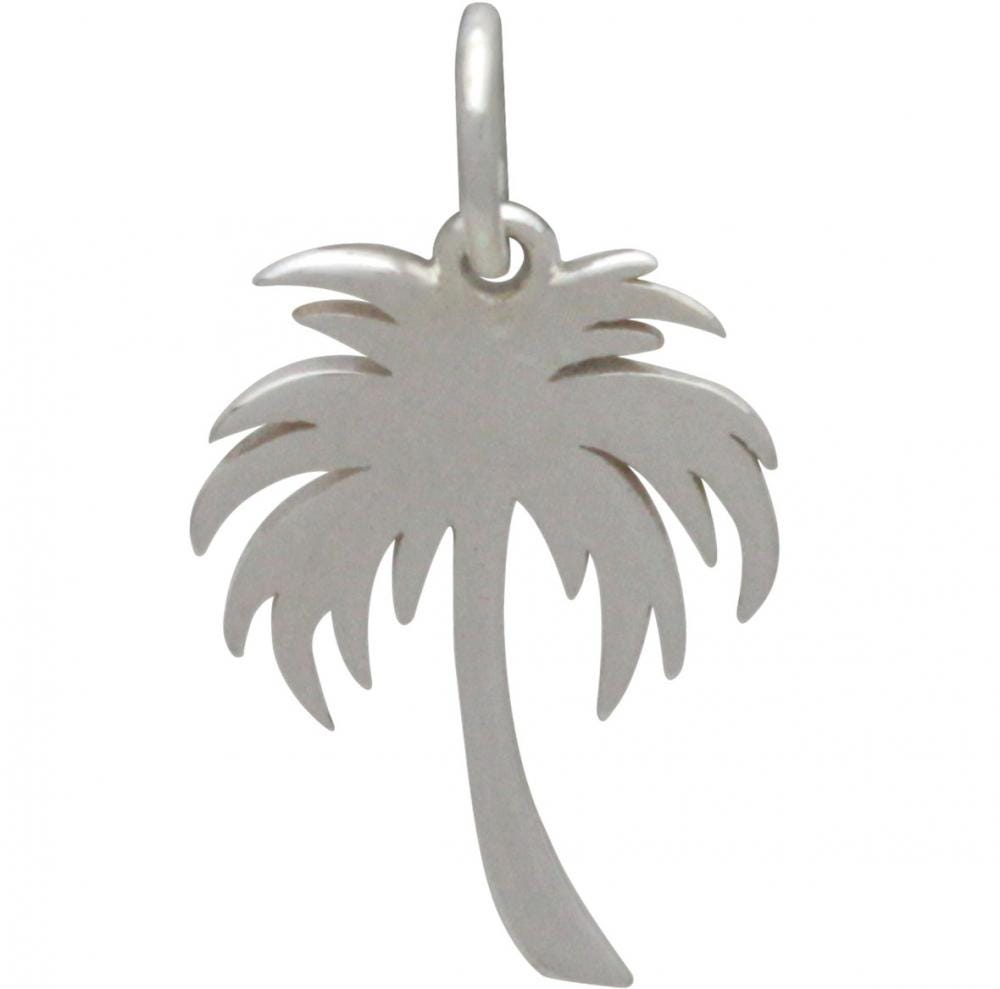 Sterling Silver Large Palm Tree Charm - Cutout 20x11mm