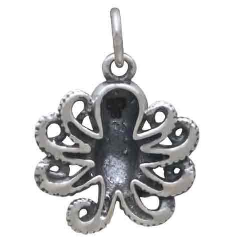 Sterling Silver Baby Octopus Charm 19x14mm