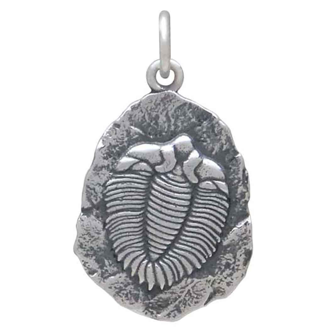 Sterling Silver Trilobite Fossil Pendant 24x14mm