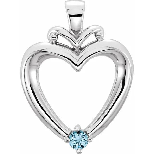 Sterling Silver Heart Pendant Mounting, choose up to 5 mountings for 3mm stones