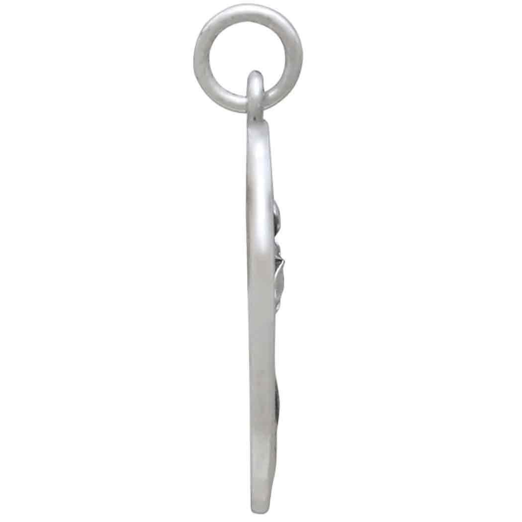 Silver Daffodil Charm - March Birthflower 25x13mm