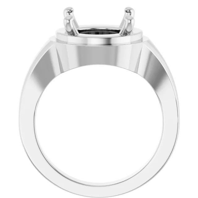 Sterling Silver 11 mm Round Ring Mounting, customizable setting size and material
