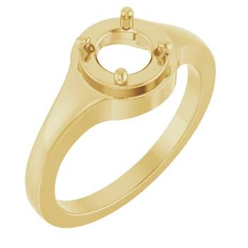 Sterling Silver 11 mm Round Ring Mounting, customizable setting size and material