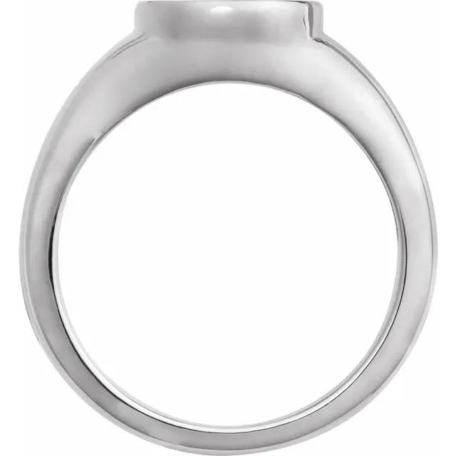 Oval Bezel-Set Ring Mounting: Sterling Silver or 14 k Gold