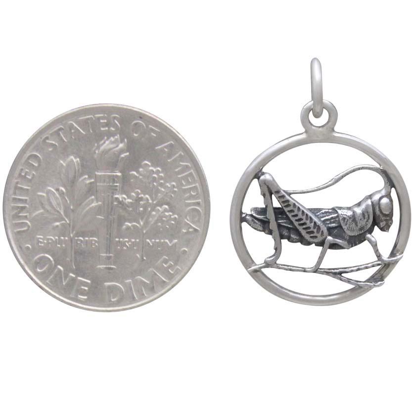 Sterling Silver Lucky Cricket Charm 22x15mmSwallow Charm