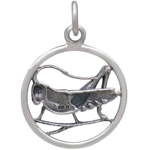 Sterling Silver Lucky Cricket Charm 22x15mmSwallow Charm