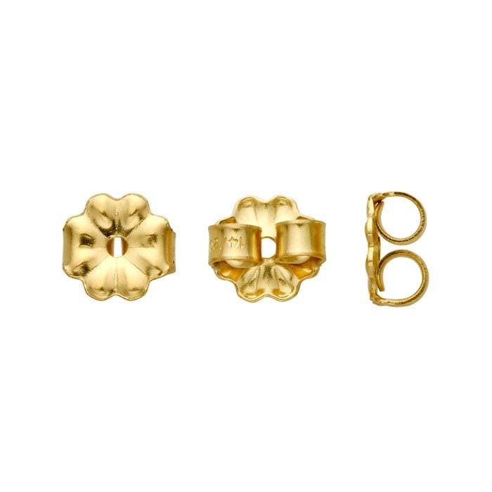 Sterling Silver Ear Nuts, Scalloped Edge, 5.5mm
