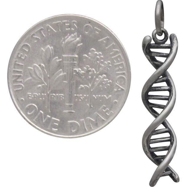 Sterling Silver DNA Charm 26x5mm