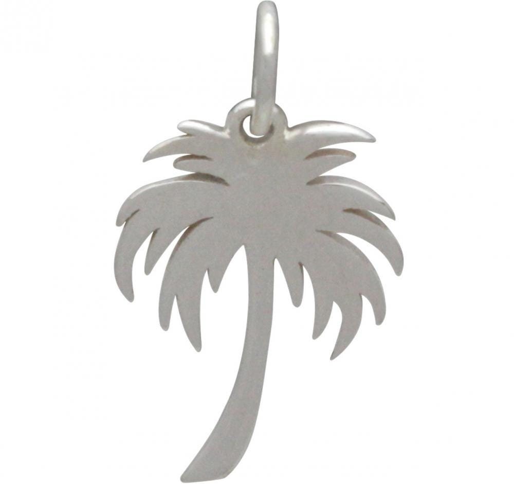 Sterling Silver Large Palm Tree Charm - Cutout 20x11mm
