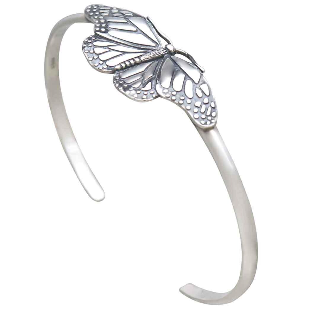 Sterling Silver Monarch Butterfly Cuff Bracelet
