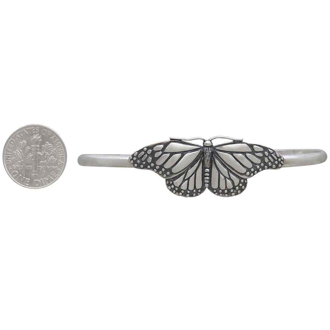 Sterling Silver Monarch Butterfly Cuff Bracelet
