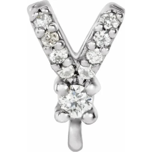 14K Gold Diamond Rabbit Ear Bail: Pendant Enhancer, 0.07 CTW