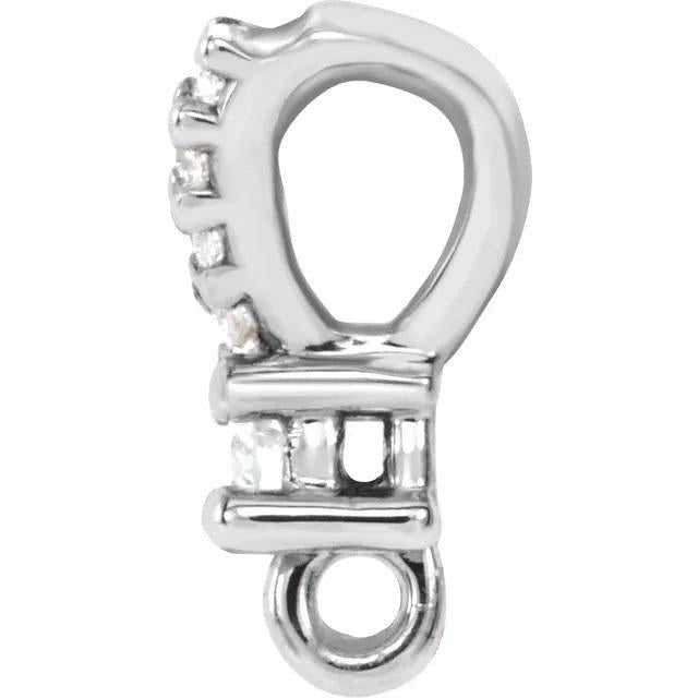14K Gold Diamond Rabbit Ear Bail: Pendant Enhancer, 0.07 CTW