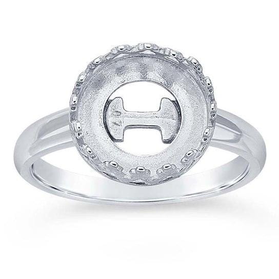 Sterling Silver  Round Gallery Wire Bezel Ring Mounting,