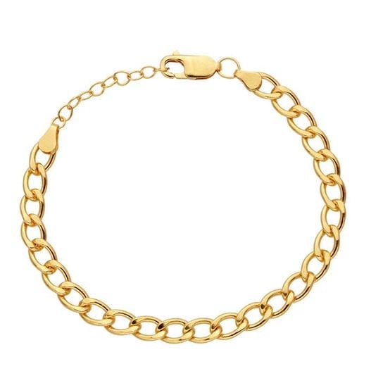 14/20 Yellow Gold-Filled Curb Chain Bracelet: Adjustable Fashion Style