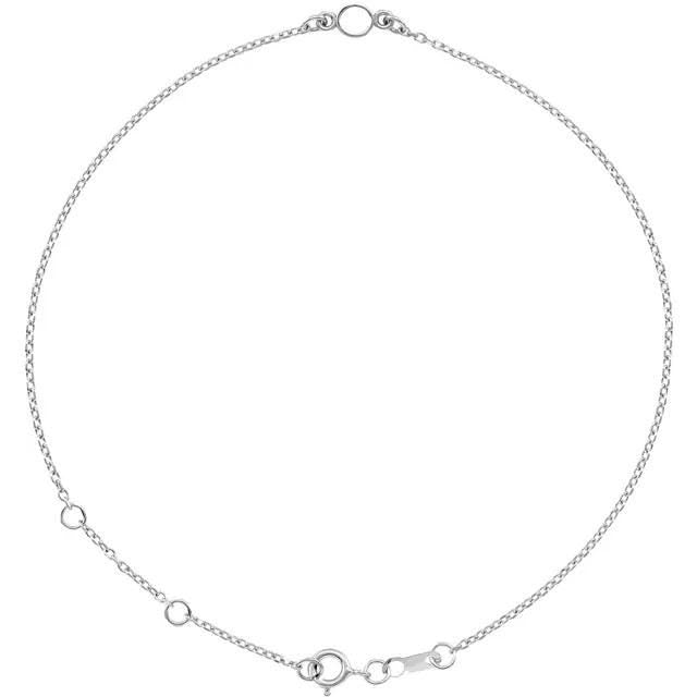 Sterling Silver 3 mm Round Bezel-Set 6 1/2-7 1/2" Bracelet Mounting