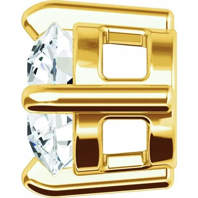 Sterling Silver or 14K Gold Round Basket Slide Pendant Mounting, choose your size
