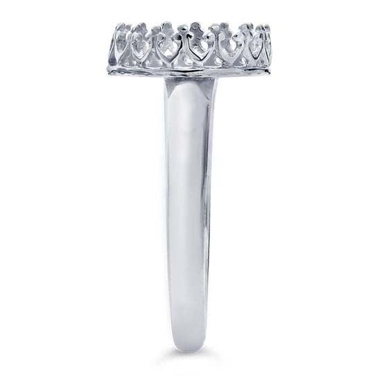 Sterling Silver  Round Gallery Wire Bezel Ring Mounting,