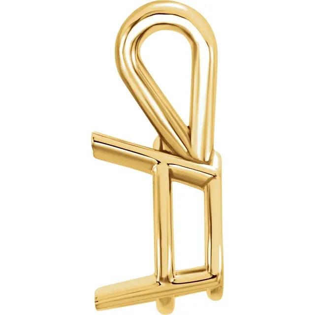 Pear 4-Prong Pendant Mounting in 14k Gold or 925 Sterling Silver, choose your size
