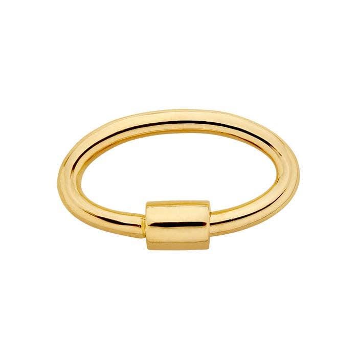 10K Yellow Gold Oval or Round Carabiner Clasp: 16.8mm Screw Lock