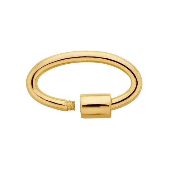 10K Yellow Gold Oval or Round Carabiner Clasp: 16.8mm Screw Lock