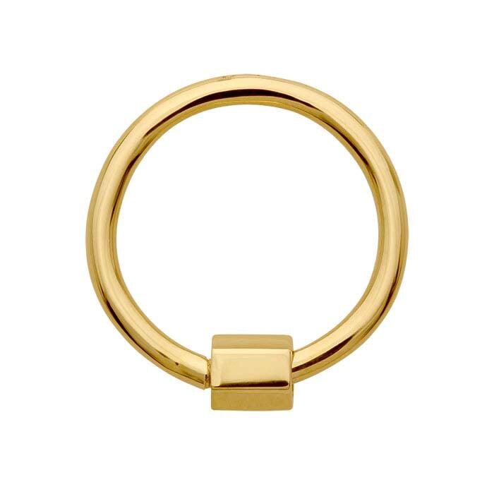 10K Yellow Gold Oval or Round Carabiner Clasp: 16.8mm Screw Lock