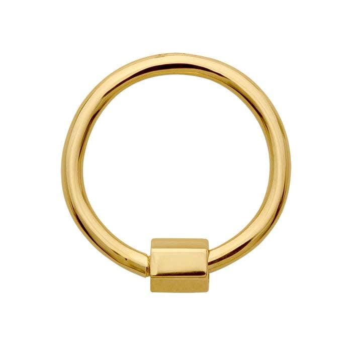 10K Yellow Gold Oval or Round Carabiner Clasp: 16.8mm Screw Lock