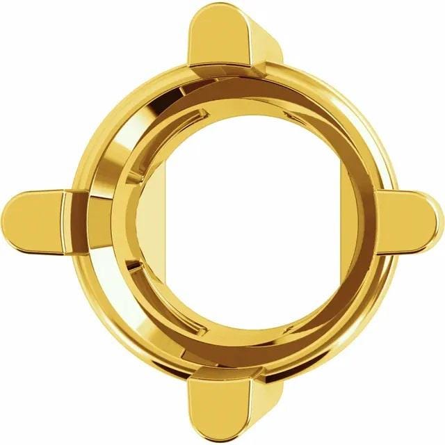 Sterling Silver or 14K Gold Round Basket Slide Pendant Mounting, choose your size