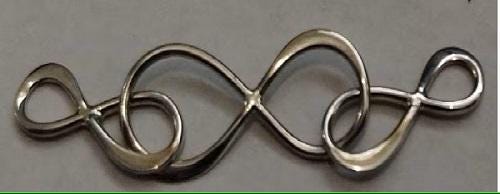 Sterling Silver Infinity Necklace or Bracelet Center 38x9mm