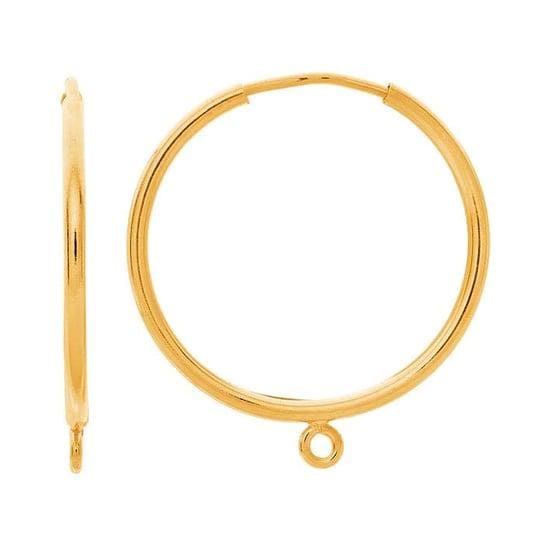14/20 Yellow Gold-Filled Endless Hoop Earrings: Smooth Closure