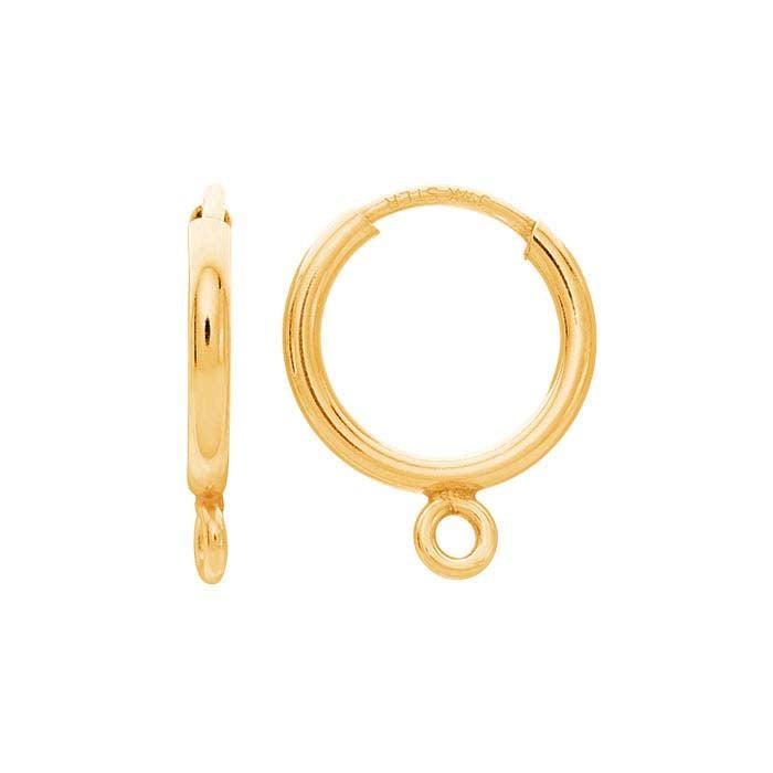 14/20 Yellow Gold-Filled Endless Hoop Earrings: Smooth Closure