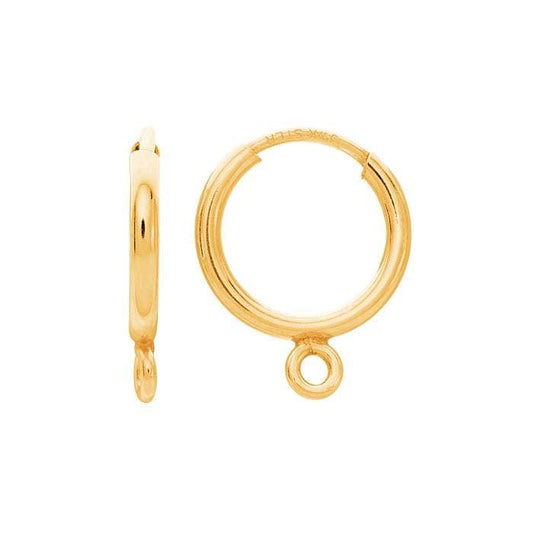 14/20 Yellow Gold-Filled Endless Hoop Earrings: Smooth Closure