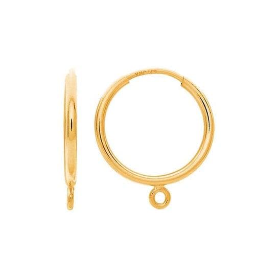 14/20 Yellow Gold-Filled Endless Hoop Earrings: Smooth Closure