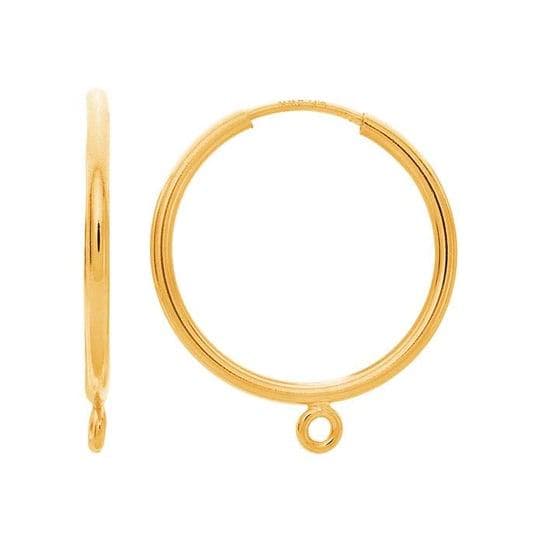 14/20 Yellow Gold-Filled Endless Hoop Earrings: Smooth Closure