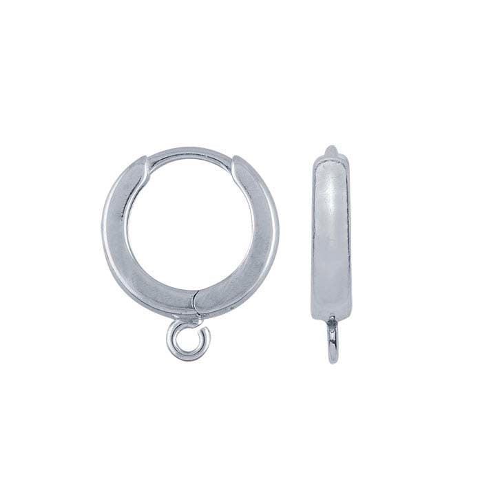 Sterling Silver Hoop Earrings with Open Ring, 12mm and 14mm available, sold in pairs