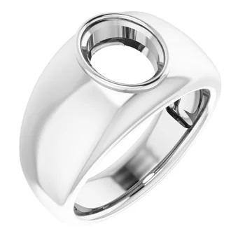 Sterling Silver 10x8 mm Oval Ring Mounting