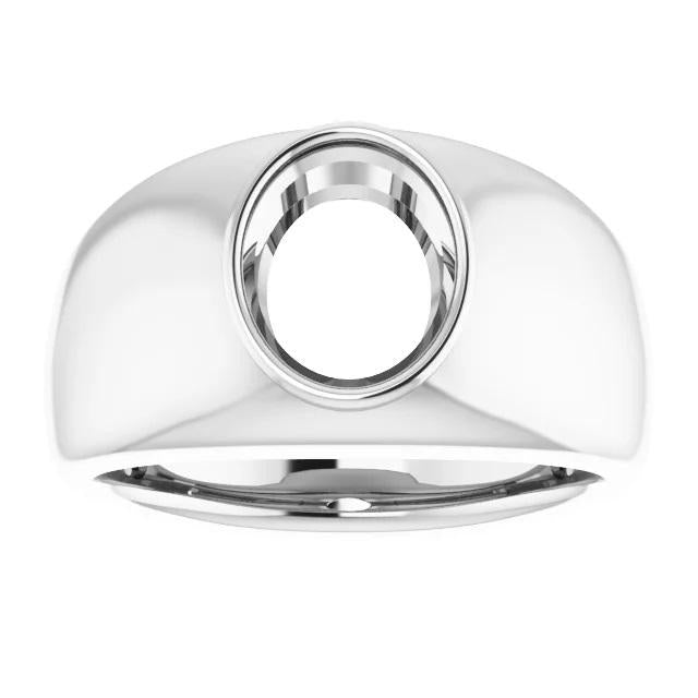 Sterling Silver 10x8 mm Oval Ring Mounting