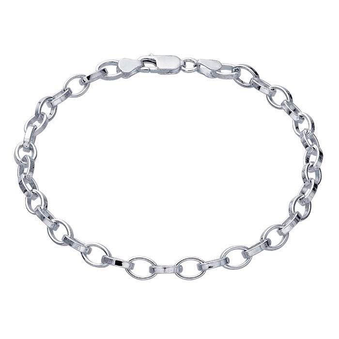 Sterling Silver 5mm Oval Link Chain Bracelet