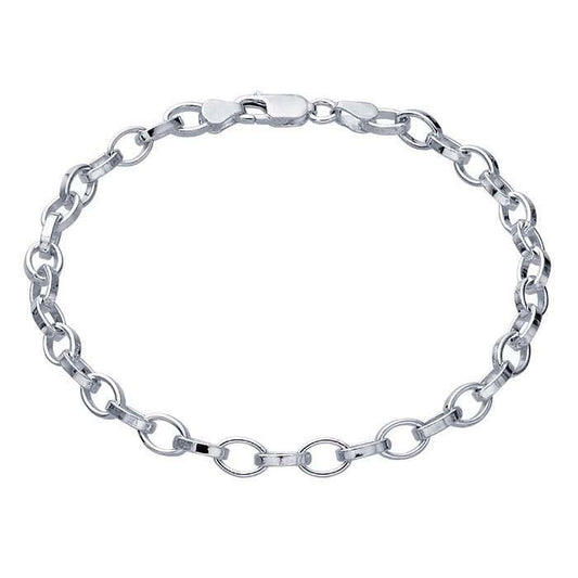 Sterling Silver 5mm Oval Link Chain Bracelet