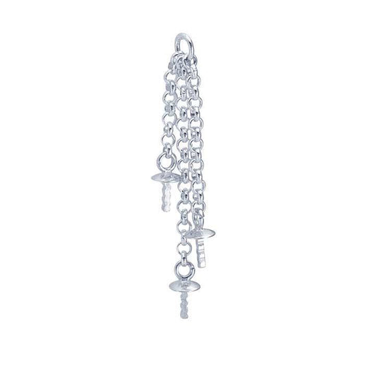 Sterling Silver 3-Strand Pearl Component Mounting