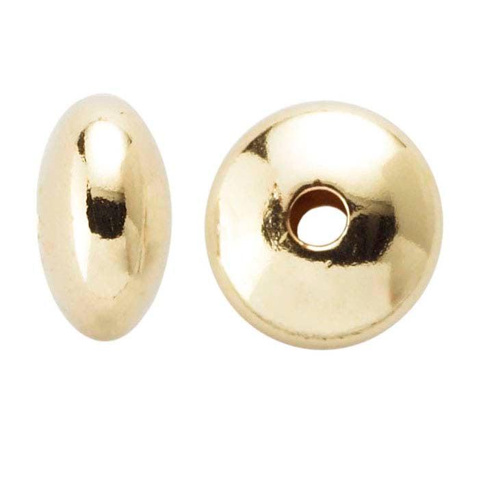 14/20 Yellow Gold-Filled Saucer Bead: Jewelry Spacer Bead